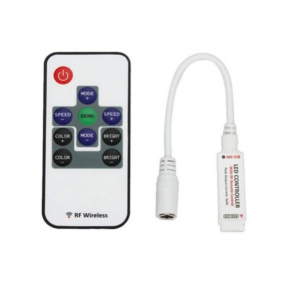 Mini controller pentru banda LED RGB, 12V, 144W, 12A, telecomanda RF 10 taste