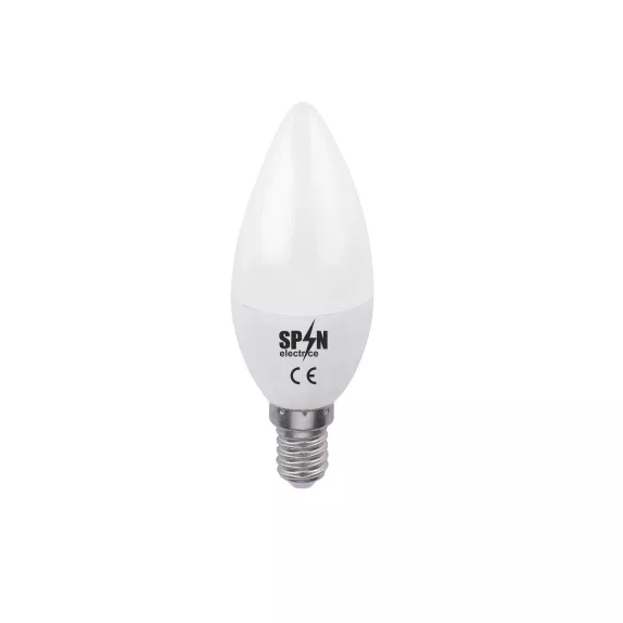 Bec Led Lumanare E14, model C35, 5W=45W, lumina rece