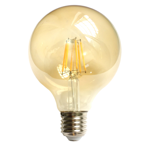 Bec Vintage LED Filament Amber E27/8W/800LM/2500K G125 Tip Edison