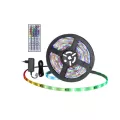 Pachet PROMO - Kit BANDA LED 12V RGB 14.4W/M IP20 60LED/M 5050 CU TELECOMANDA+alimentator - 3buc