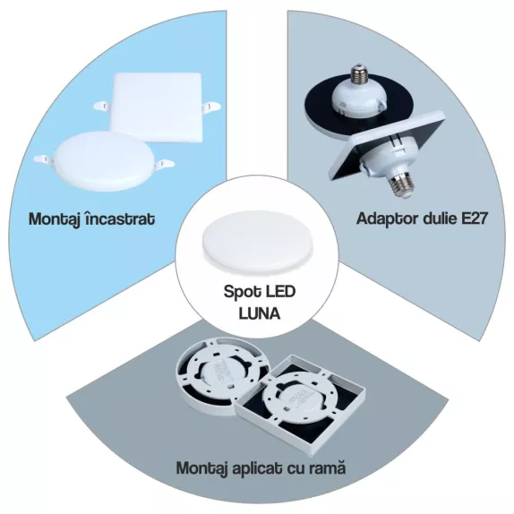 Adaptor dulie E27 pentru spot LED Luna, 30W