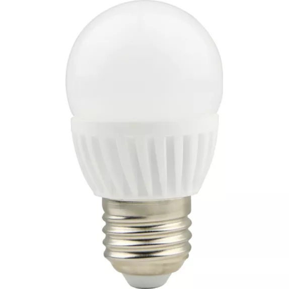 Bec LED cu baza din ceramica, model G45, dulie E27, 9W=75W, 2700K, lumina calda