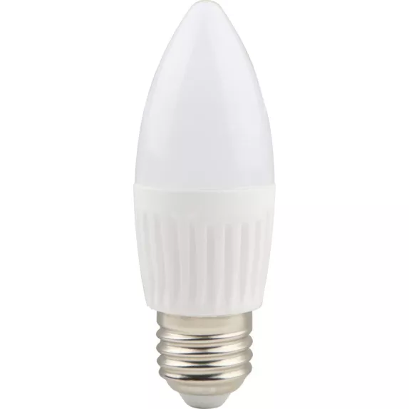 Bec LED lumanare cu baza din ceramica, model C37, dulie E27, 9W=75W, 6400K, lumina rece