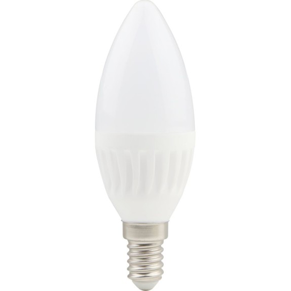 Bec LED lumanare cu baza din ceramica, model C37, dulie E14, 9W=75W, 6400K, lumina rece