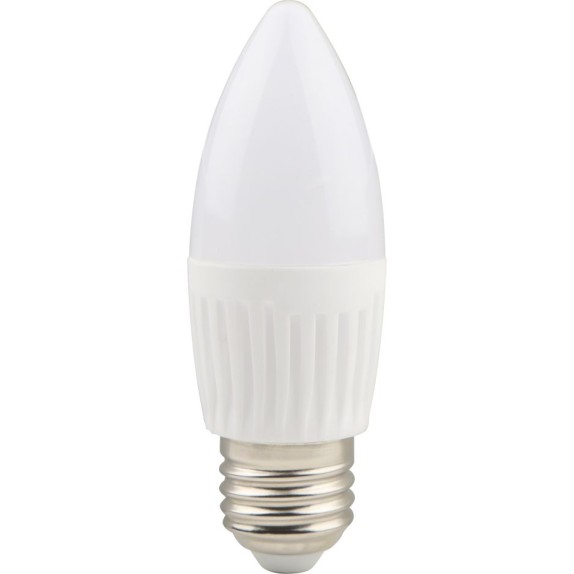 Bec LED lumanare cu baza din ceramica, model C37, dulie E27, 9W=75W, 2700K, lumina calda