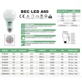 Bec led E27 8W lumina calda 2700K 880Lm model glob A60
