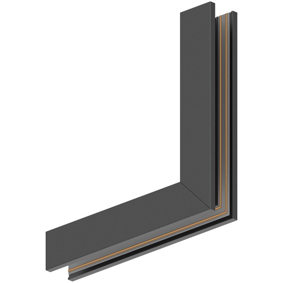 Sina Colt Exterior Vertical Aplicat Magnetic pentru spoturi LED, neagra