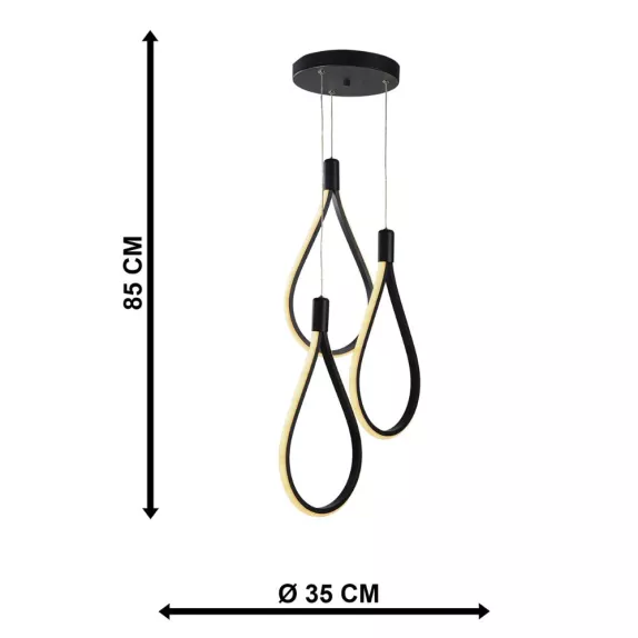 Candelabru led 72W negru 3000K/4000K/6400K