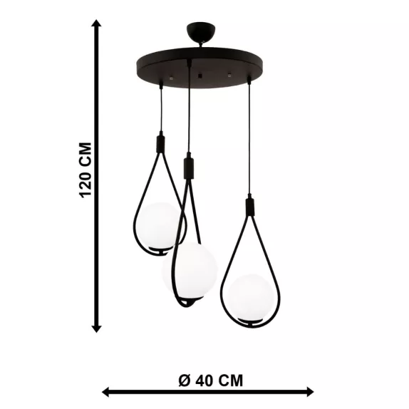 Candelabru negru 3xE27 60W