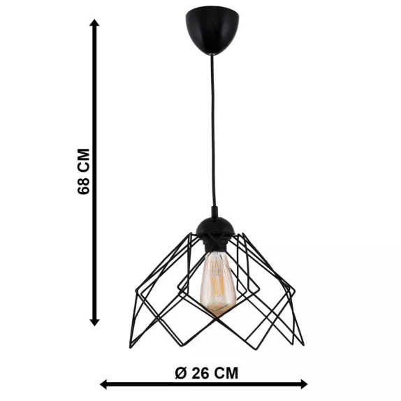 Lustra 60W neagra 1xE27